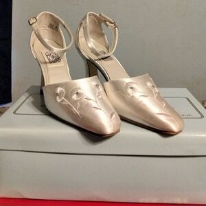 Elegant Cream Ankle Strap Heels